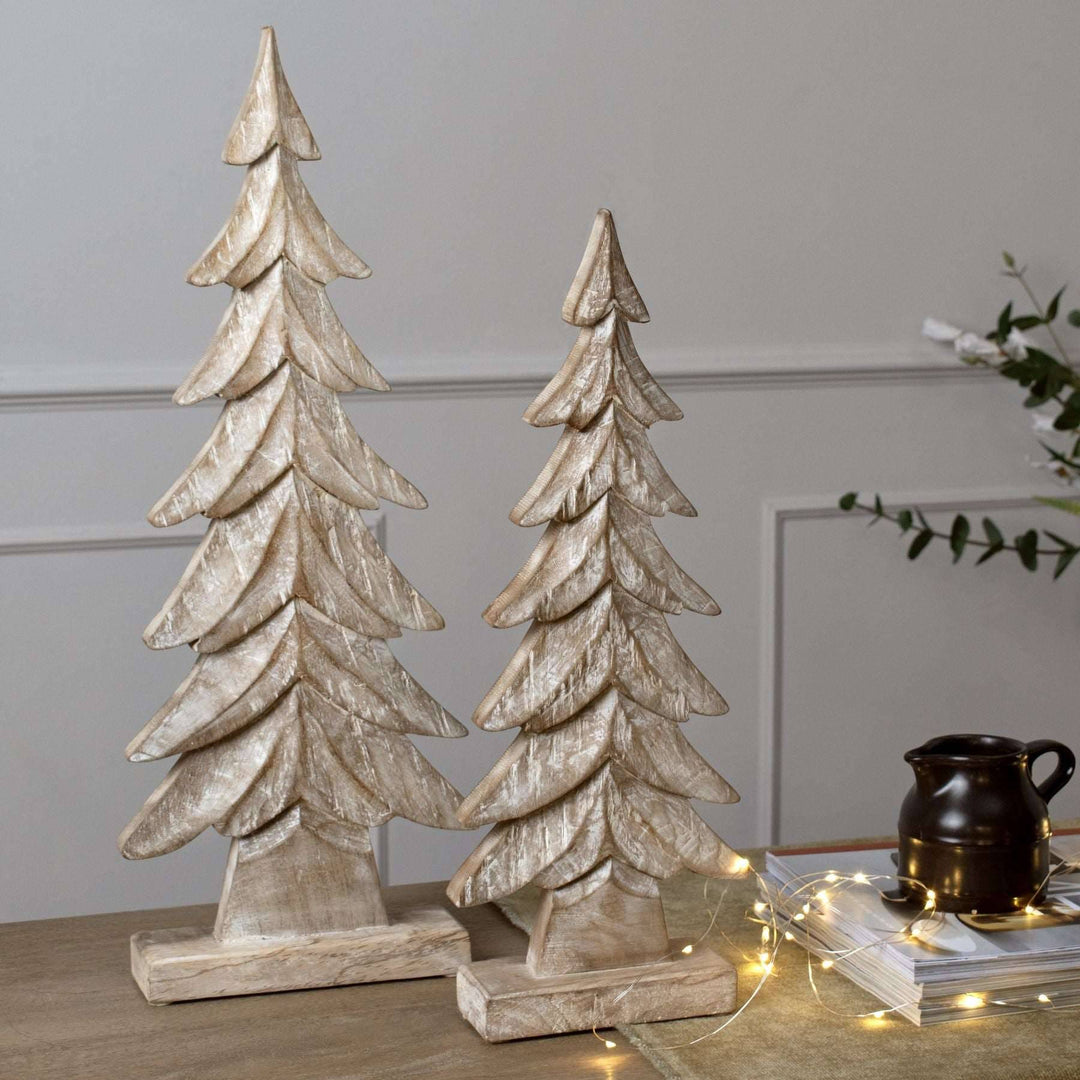 Carved Wood Large Christmas Tree - TidySpaces