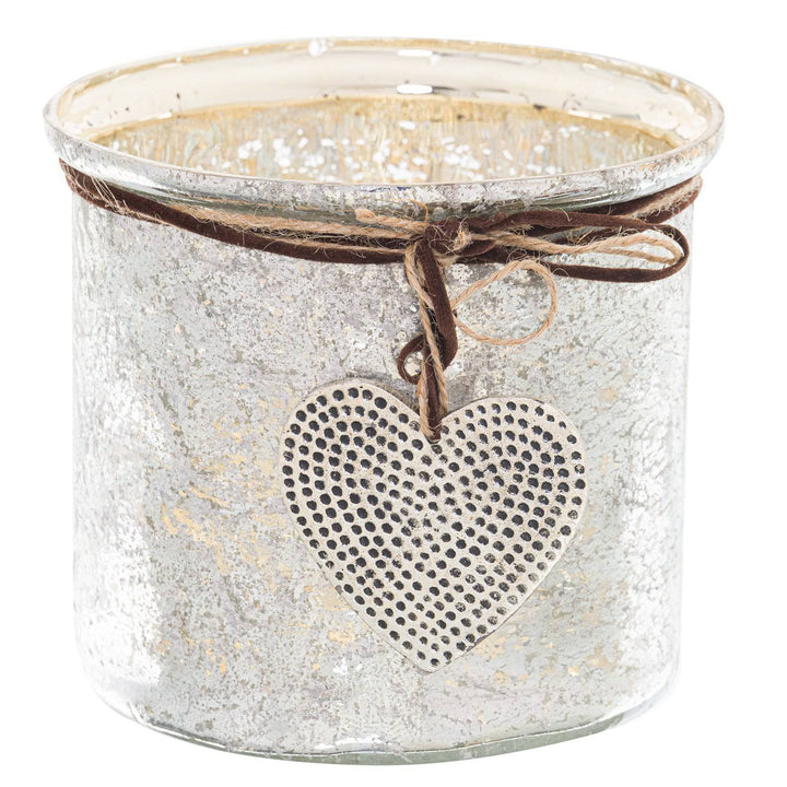 Murcury Hammered Heart Medium Candle Holder - TidySpaces