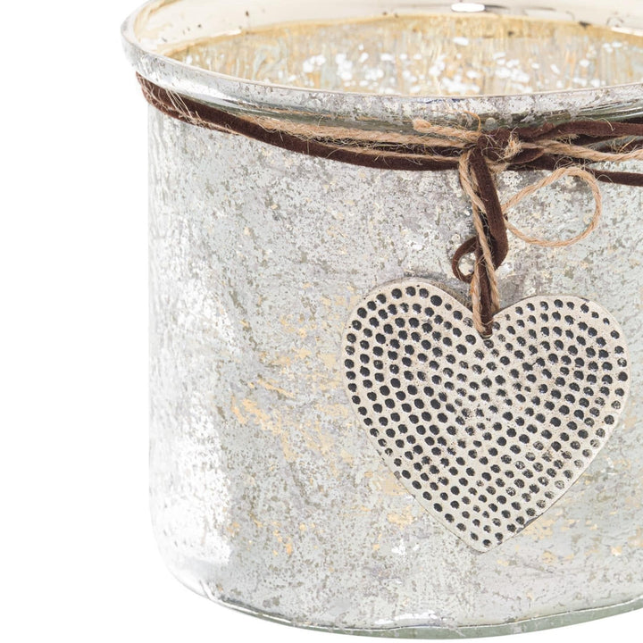 Murcury Hammered Heart Medium Candle Holder - TidySpaces