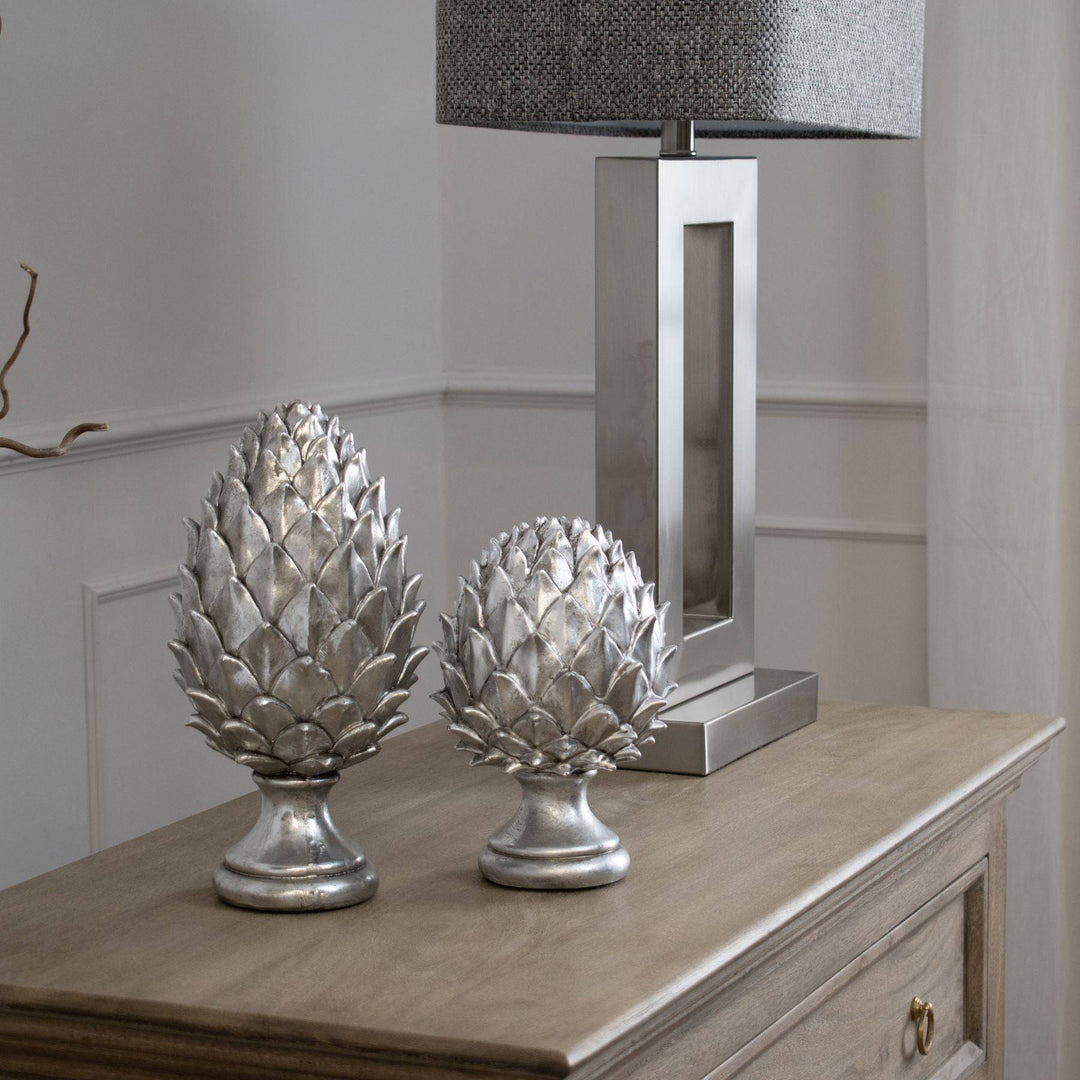 Tall Silver Pinecone Finial - TidySpaces