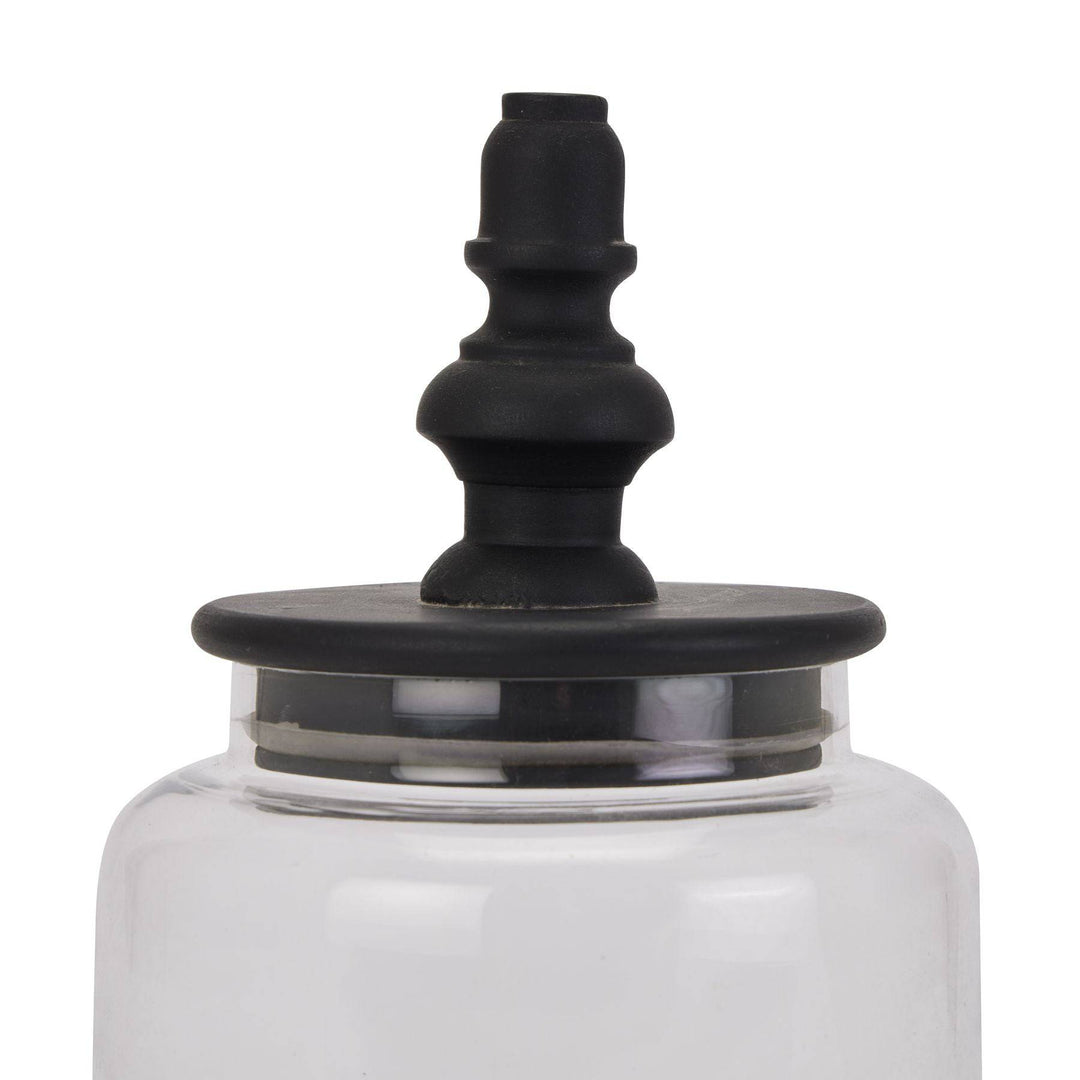 Black Finial Glass Canister - TidySpaces