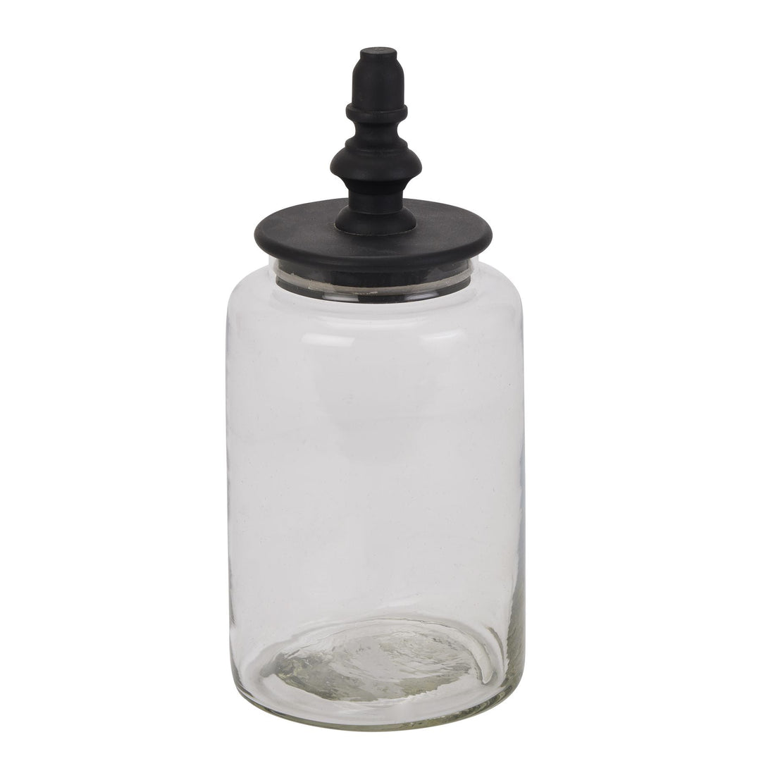 Black Finial Tall Glass Canister - TidySpaces