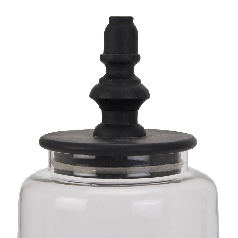 Black Finial Tall Glass Canister - TidySpaces