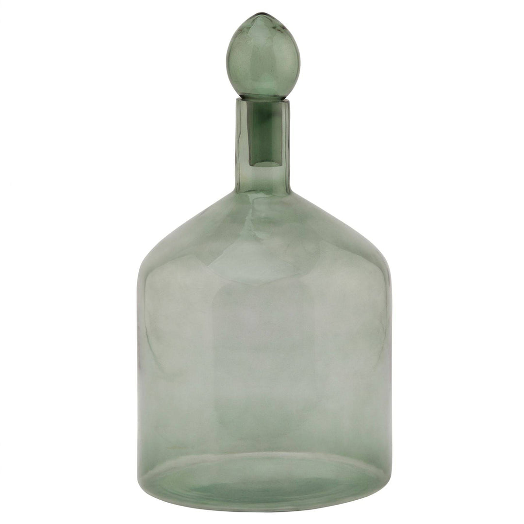 Smoked Sage Glass Bottle With Stopper - TidySpaces