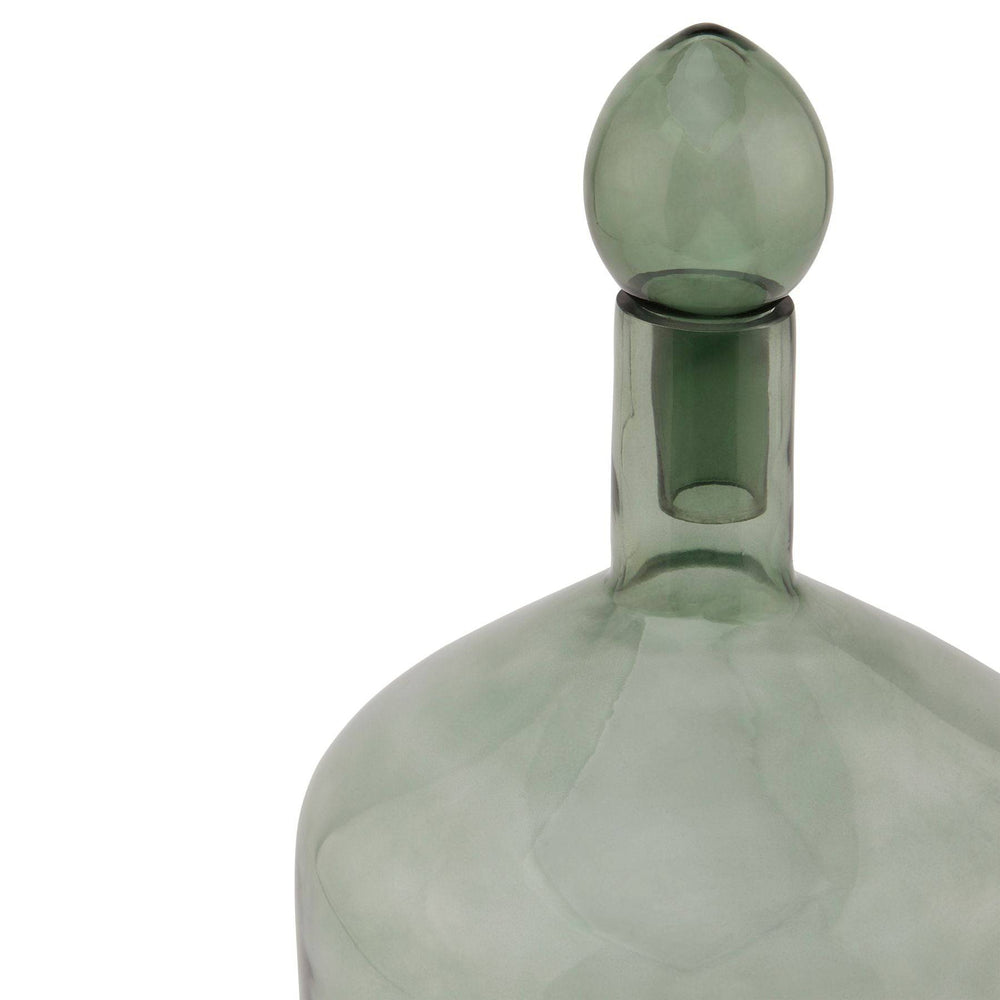 Smoked Sage Glass Bottle With Stopper - TidySpaces