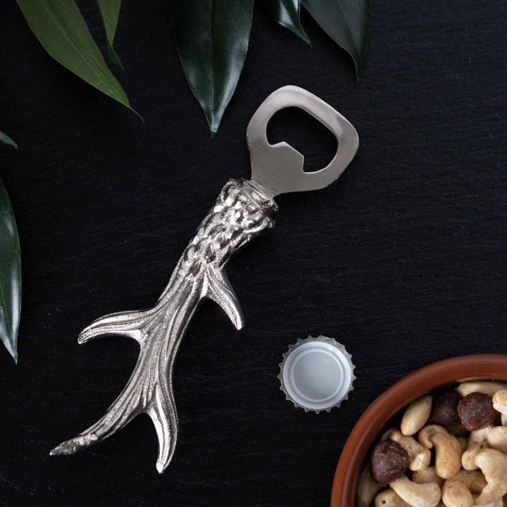 Silver Nickel Antler Bottle Opener - TidySpaces