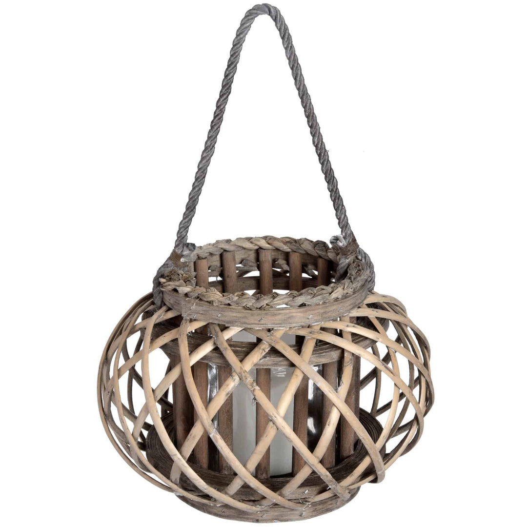 Large Wicker Basket Lantern - TidySpaces