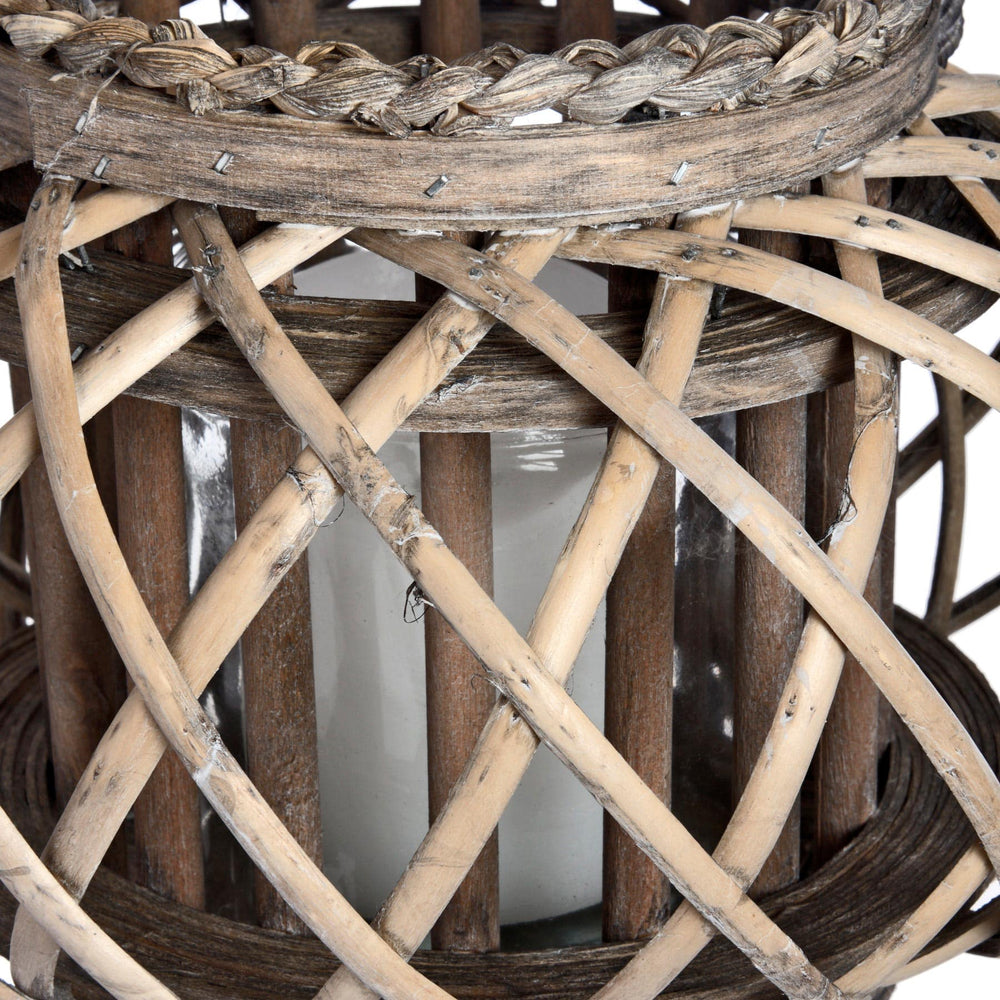 Large Wicker Basket Lantern - TidySpaces