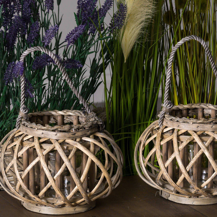 Large Wicker Basket Lantern - TidySpaces