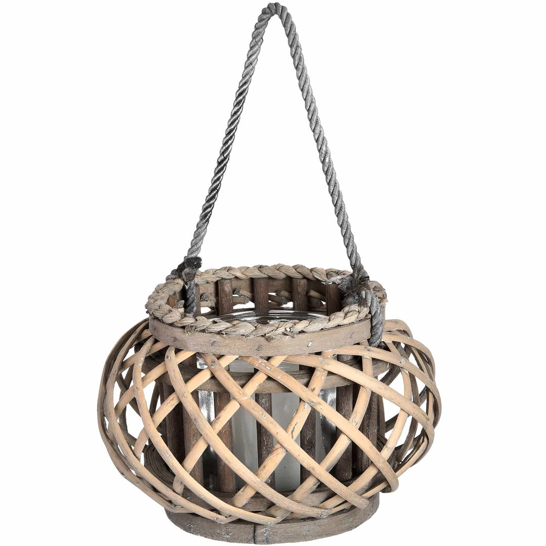 Small Wicker Basket Lantern - TidySpaces