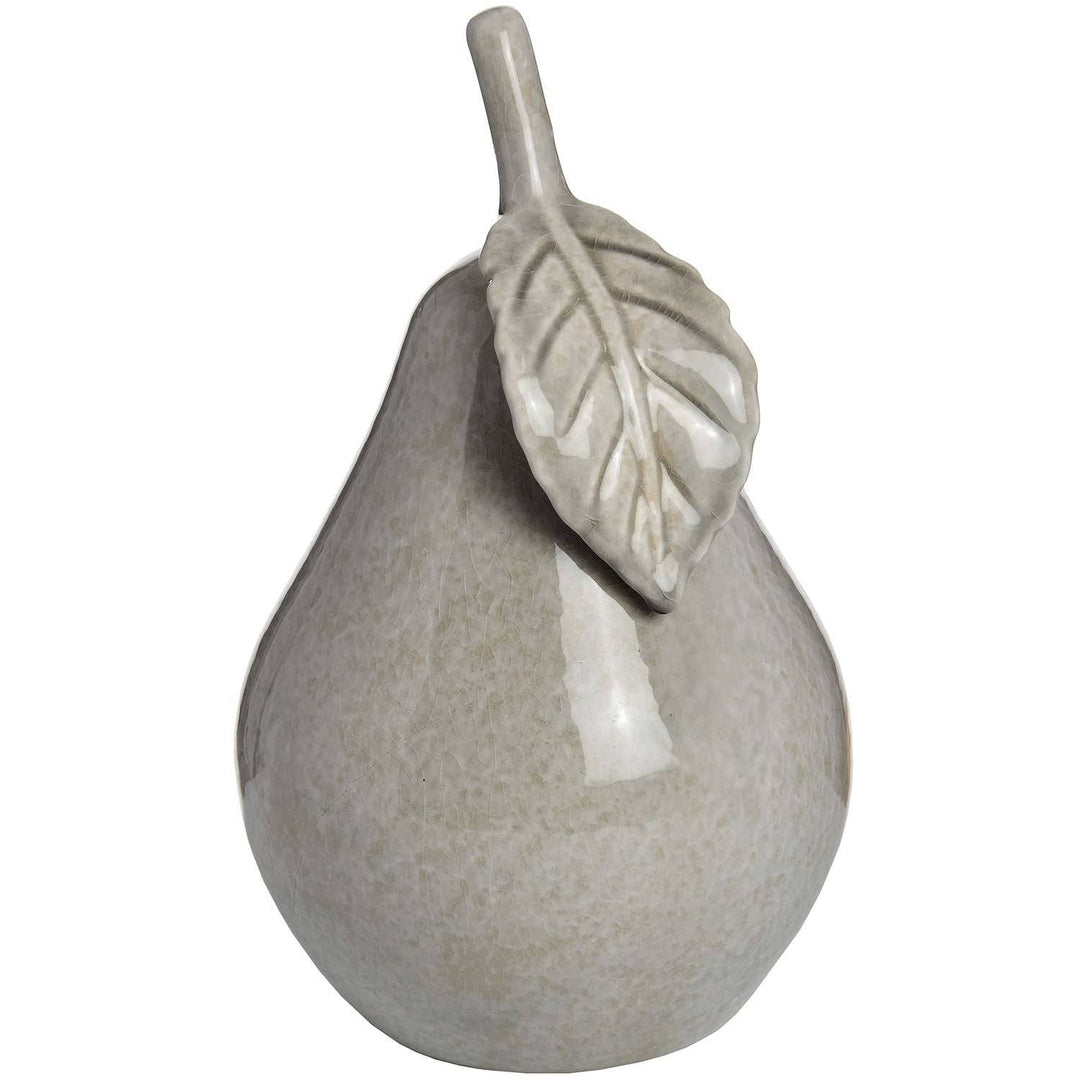 Antique Grey Large Ceramic Pear - TidySpaces