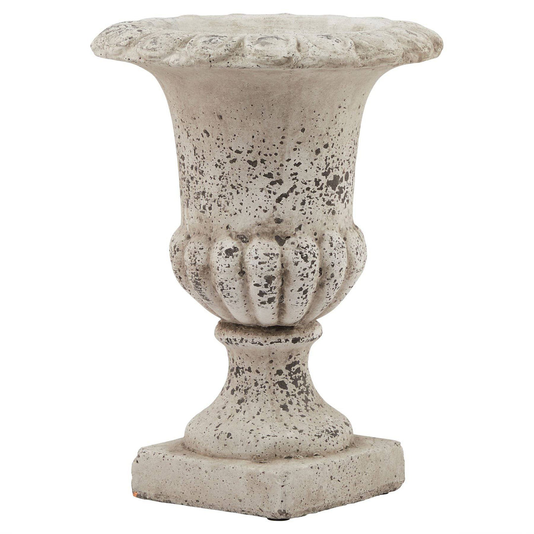 Fluted Stone Ceramic Urn - TidySpaces