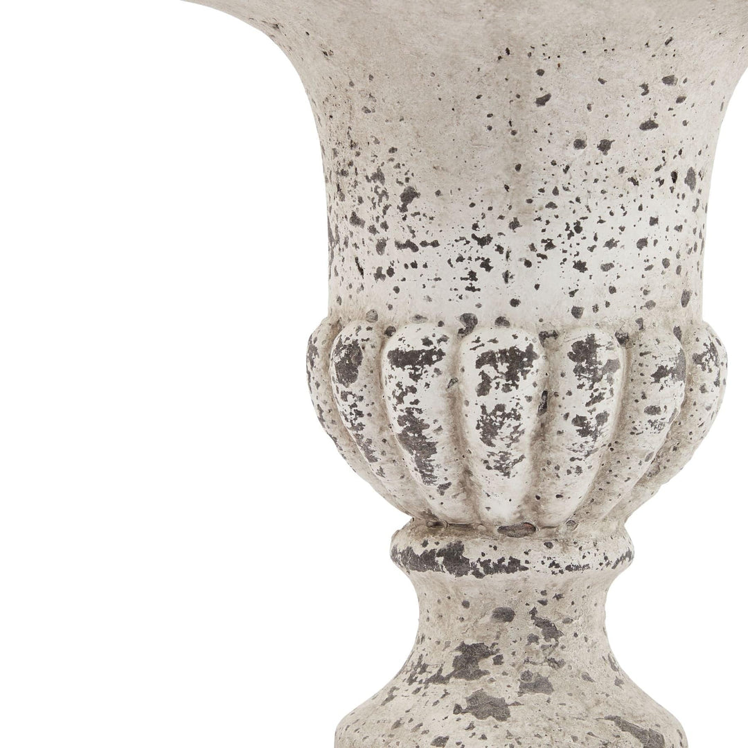 Fluted Stone Ceramic Urn - TidySpaces