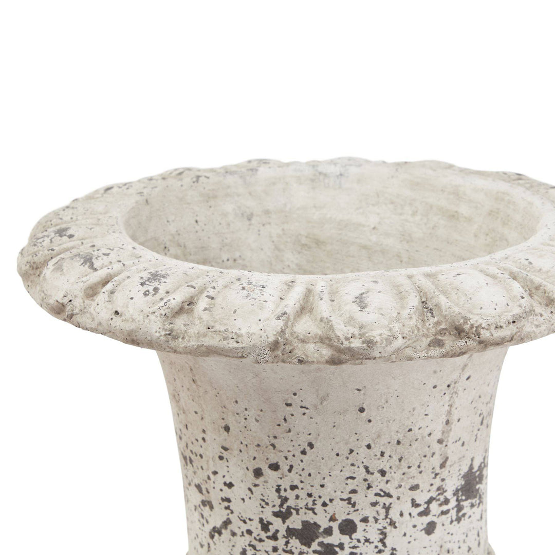 Large Fluted Stone Ceramic Urn - TidySpaces