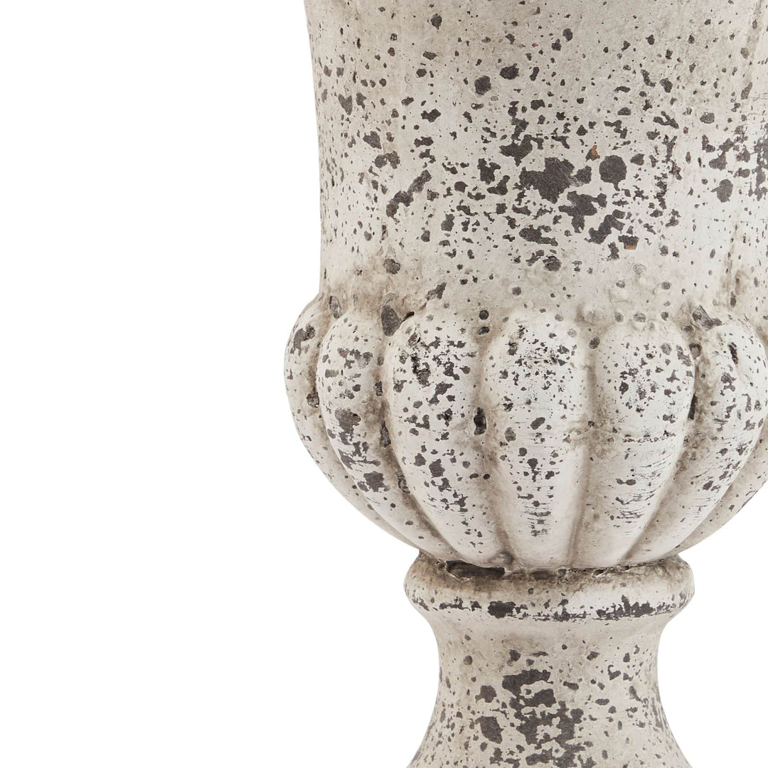 Large Fluted Stone Ceramic Urn - TidySpaces