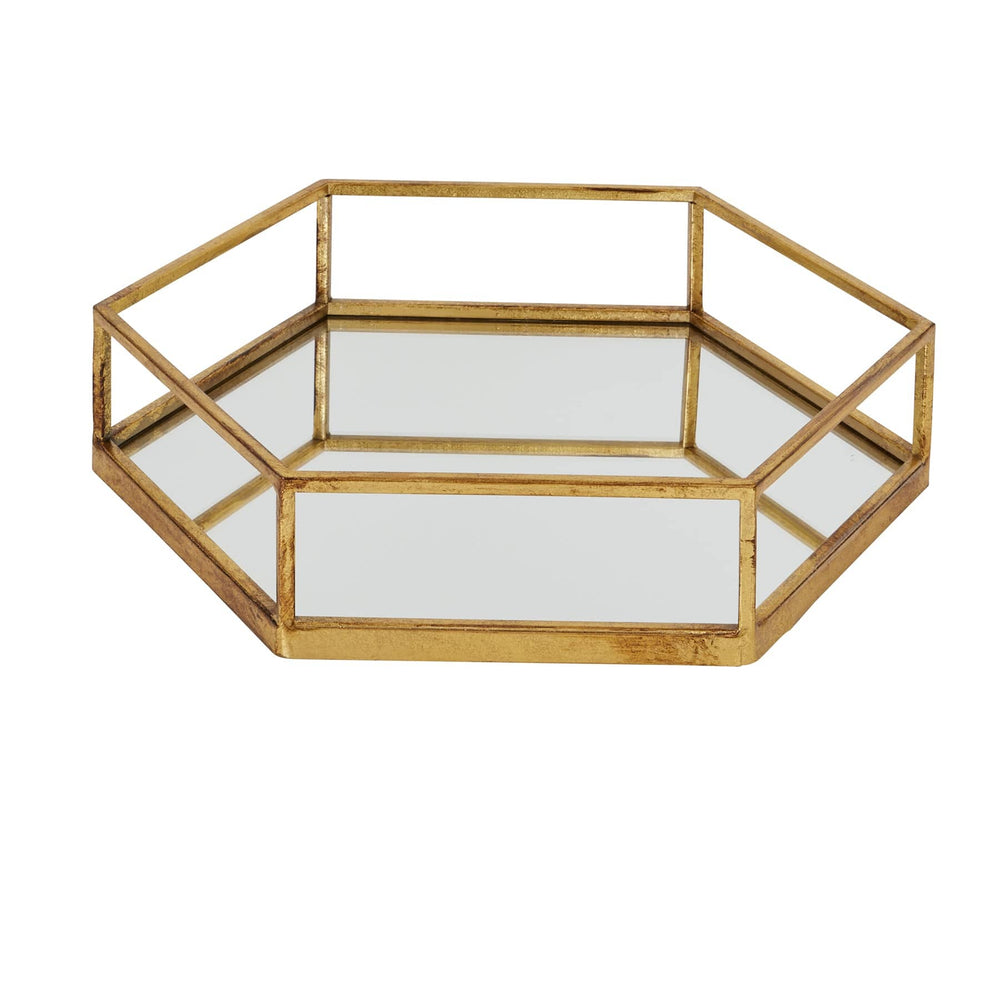Gold Hexagon Set Of Two Trays - TidySpaces