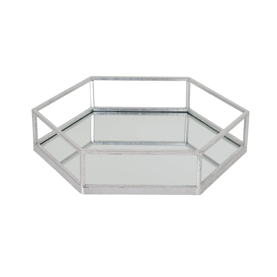 Silver Hexagon Set Of Two Trays - TidySpaces