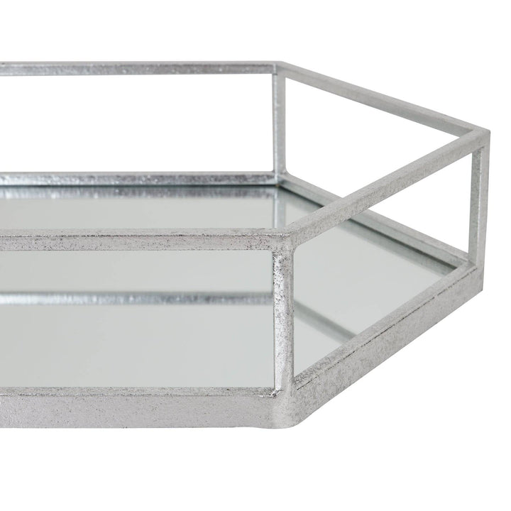 Silver Hexagon Set Of Two Trays - TidySpaces