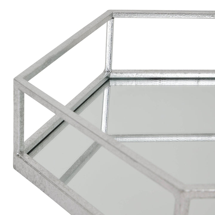 Silver Hexagon Set Of Two Trays - TidySpaces