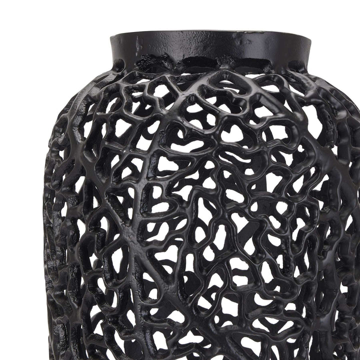 Black Cast Lattice Vase - TidySpaces