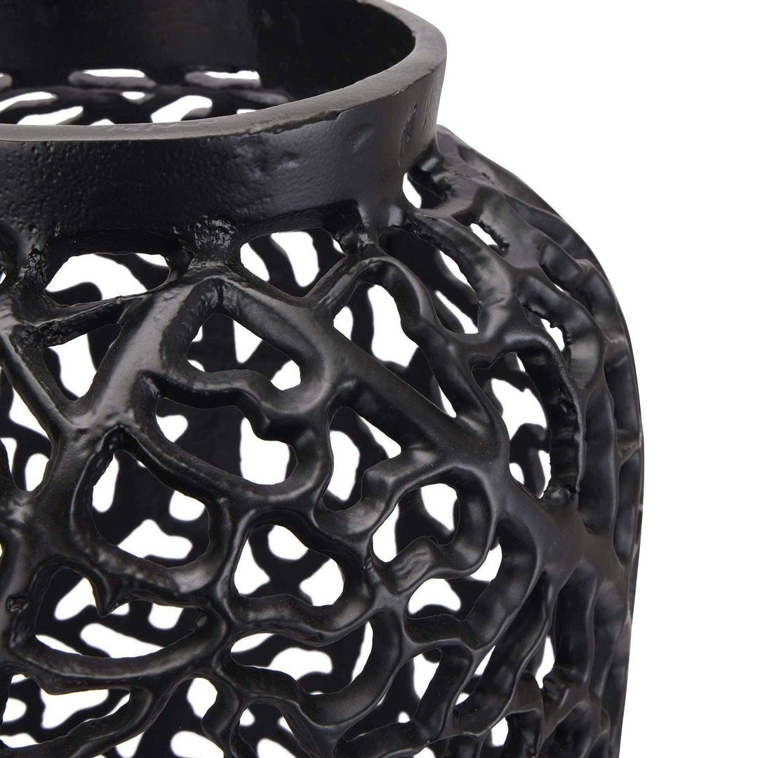 Black Cast Lattice Vase - TidySpaces