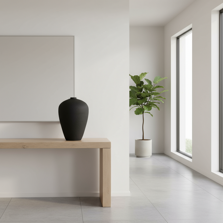 Matt Black Tall  Astral Vase