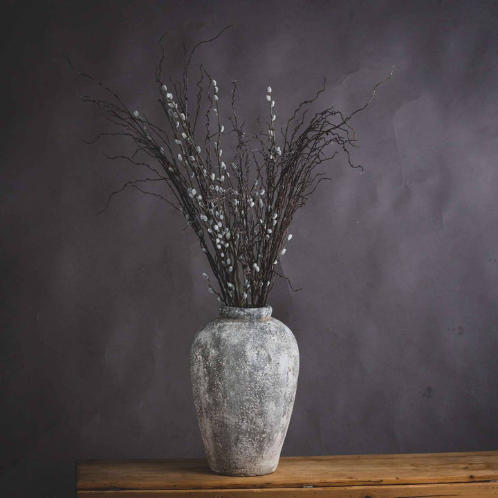 Aged Stone Tall Ceramic Vase - TidySpaces