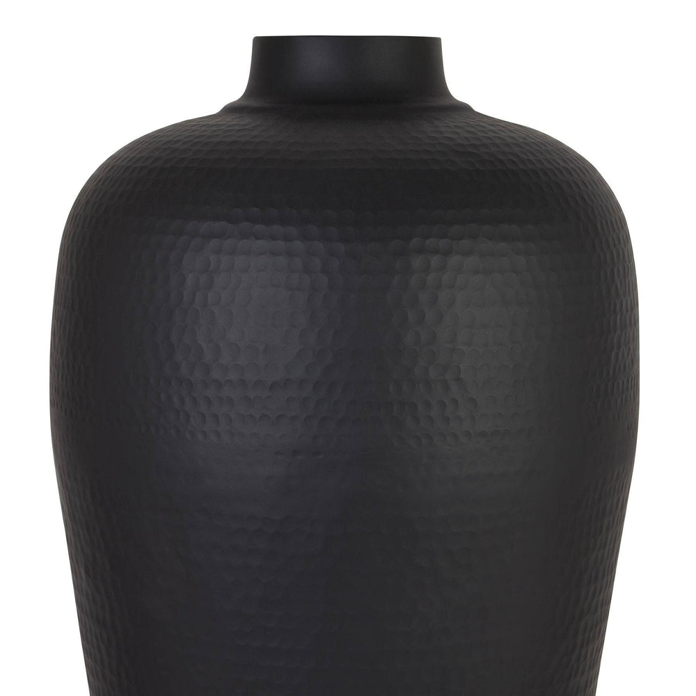 Matt Black Medium Hammered Vase Without Lid - TidySpaces