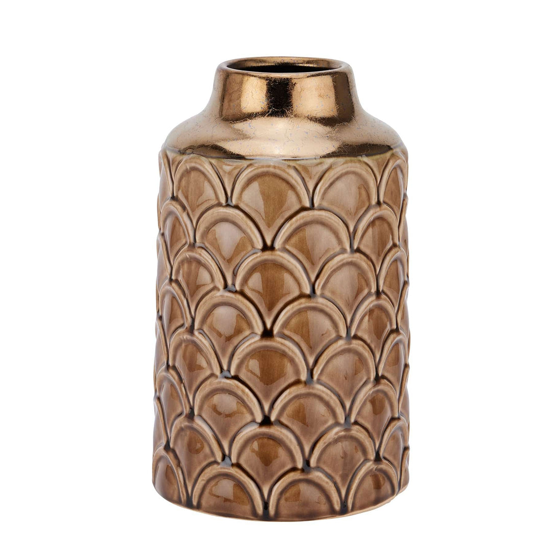 Seville Collection Small Caramel Scalloped Vase - TidySpaces