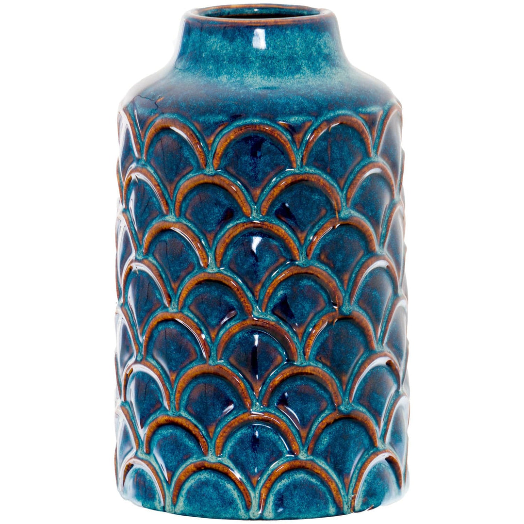Seville Collection Scalloped Indigo Vase - TidySpaces