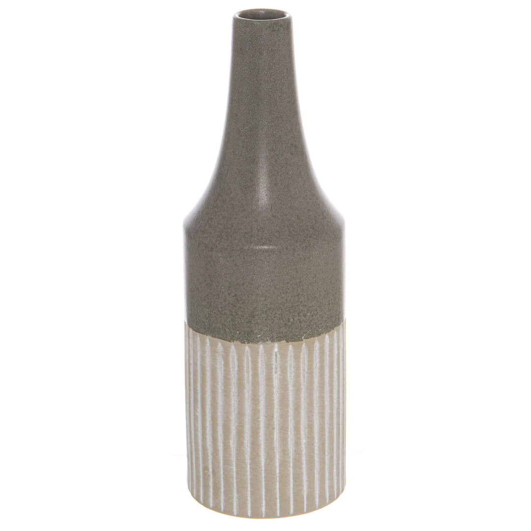 Mason Collection Grey Ceramic Convex Vase - TidySpaces