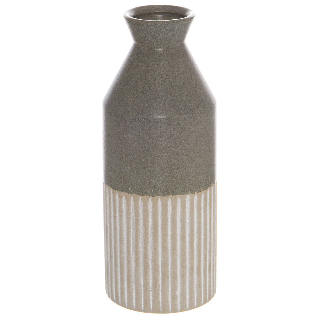 Mason Collection Grey Ceramic Ellipse Vase - TidySpaces