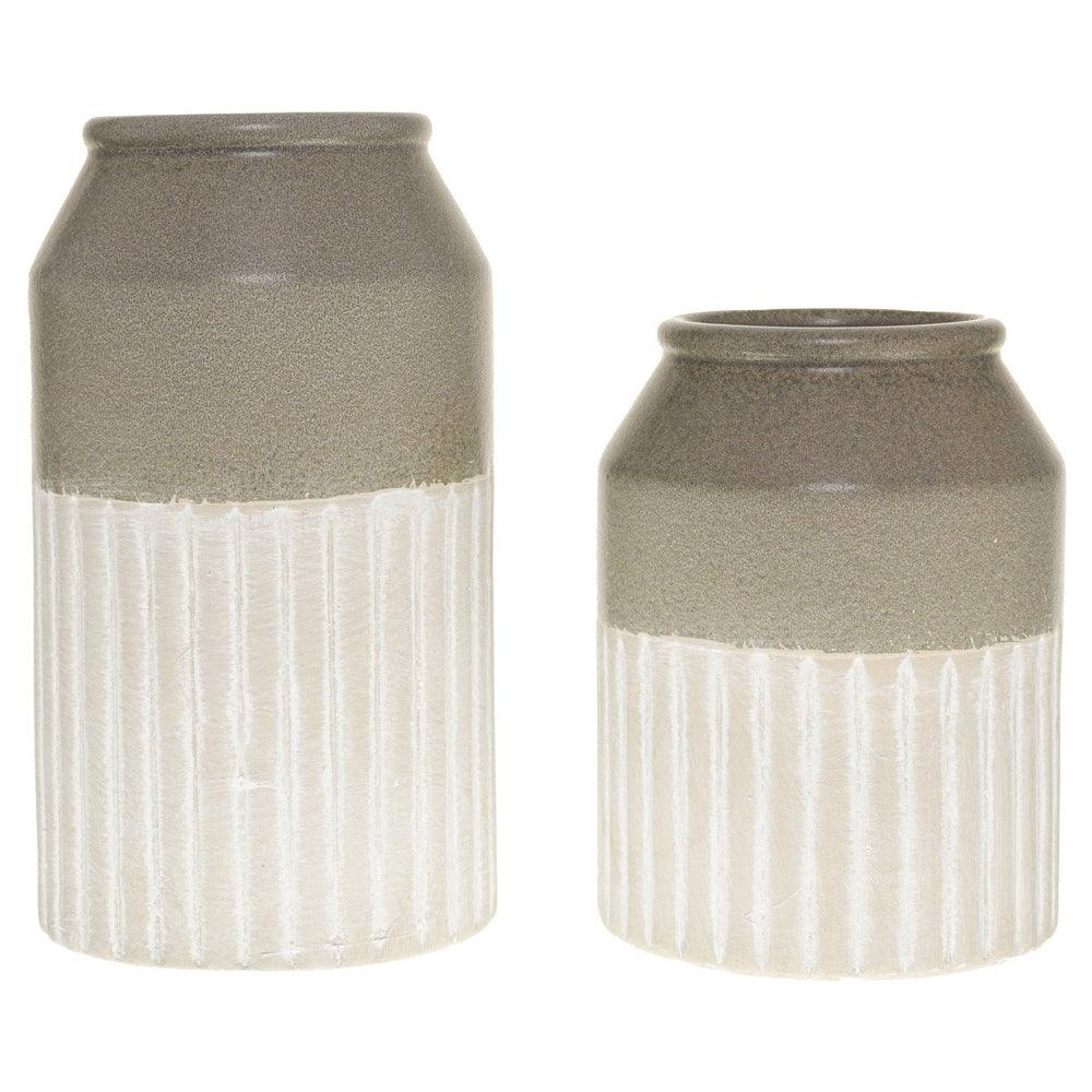 Mason Collection Grey Ceramic Olpe Vase - TidySpaces