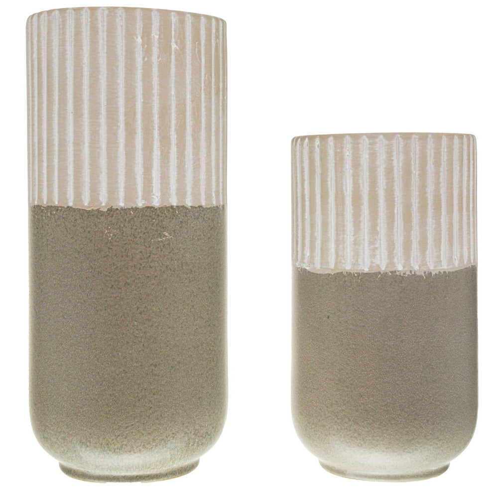 Mason Collection Grey Ceramic Straight Vase - TidySpaces