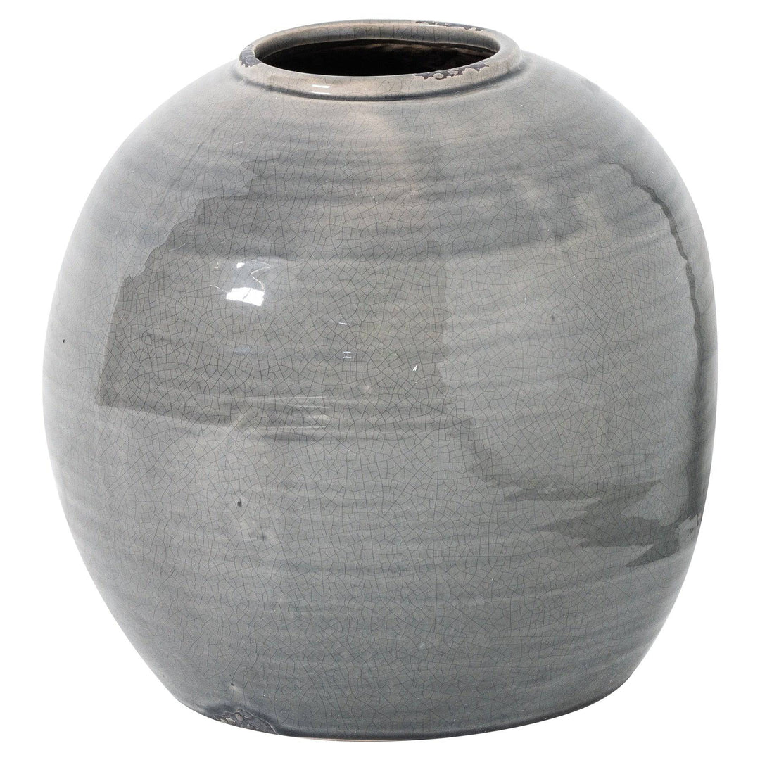Garda Grey Glazed Tiber Vase - TidySpaces