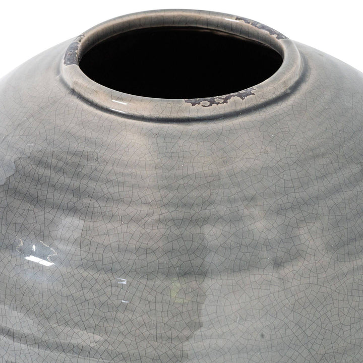 Garda Grey Glazed Tiber Vase - TidySpaces