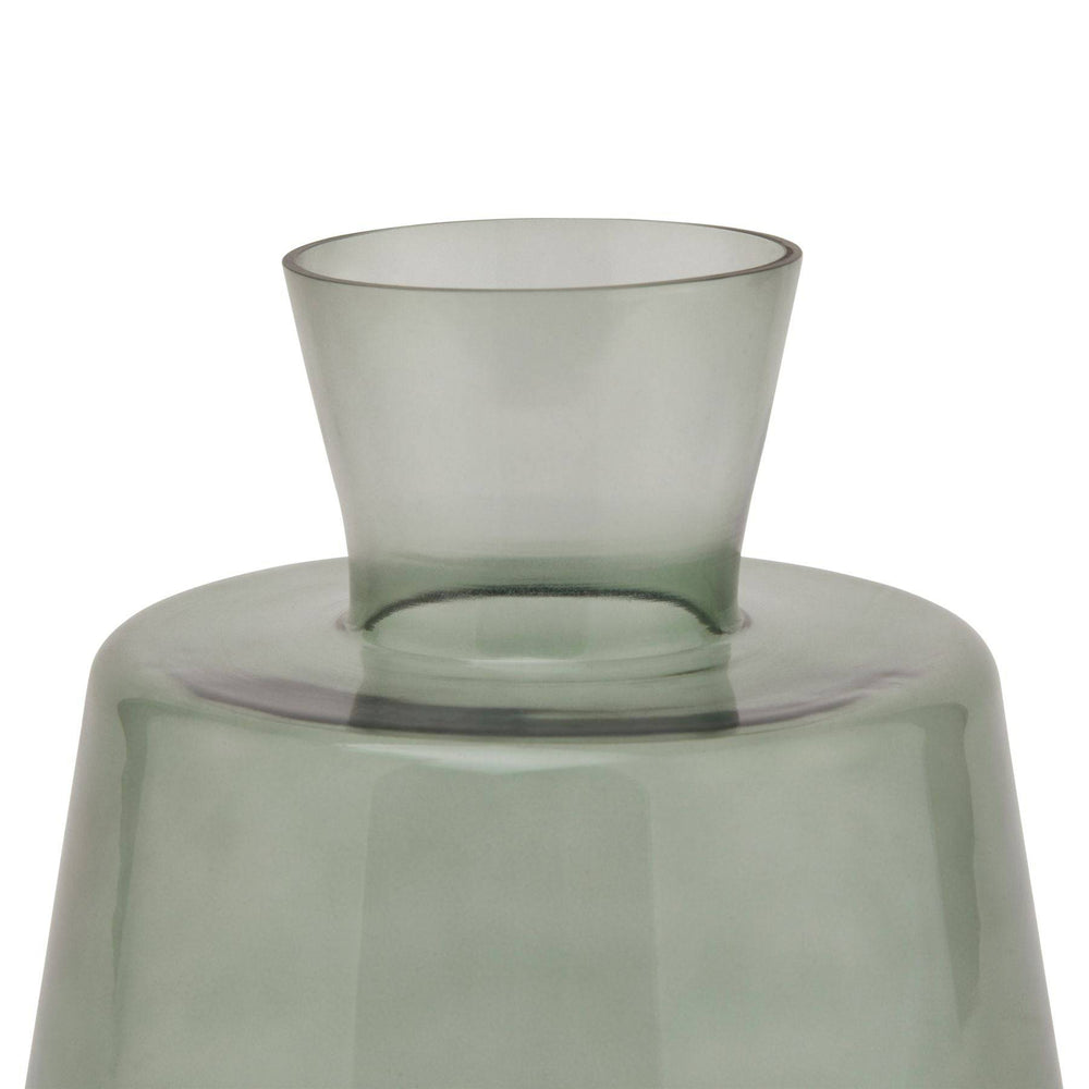Smoked Sage Glass Ellipse Vase - TidySpaces