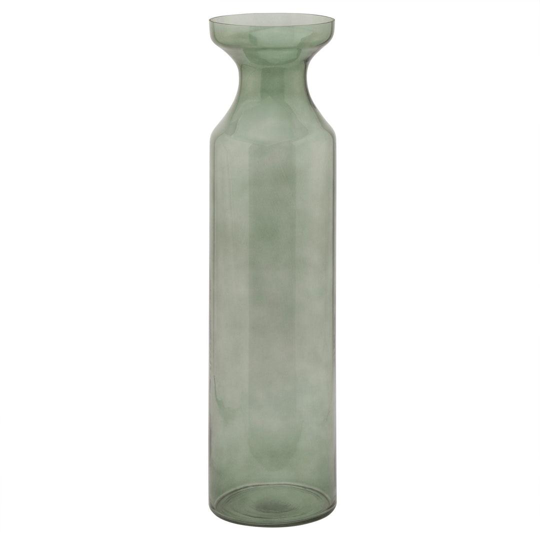 Smoked Sage Glass Tall Fluted Vase - TidySpaces