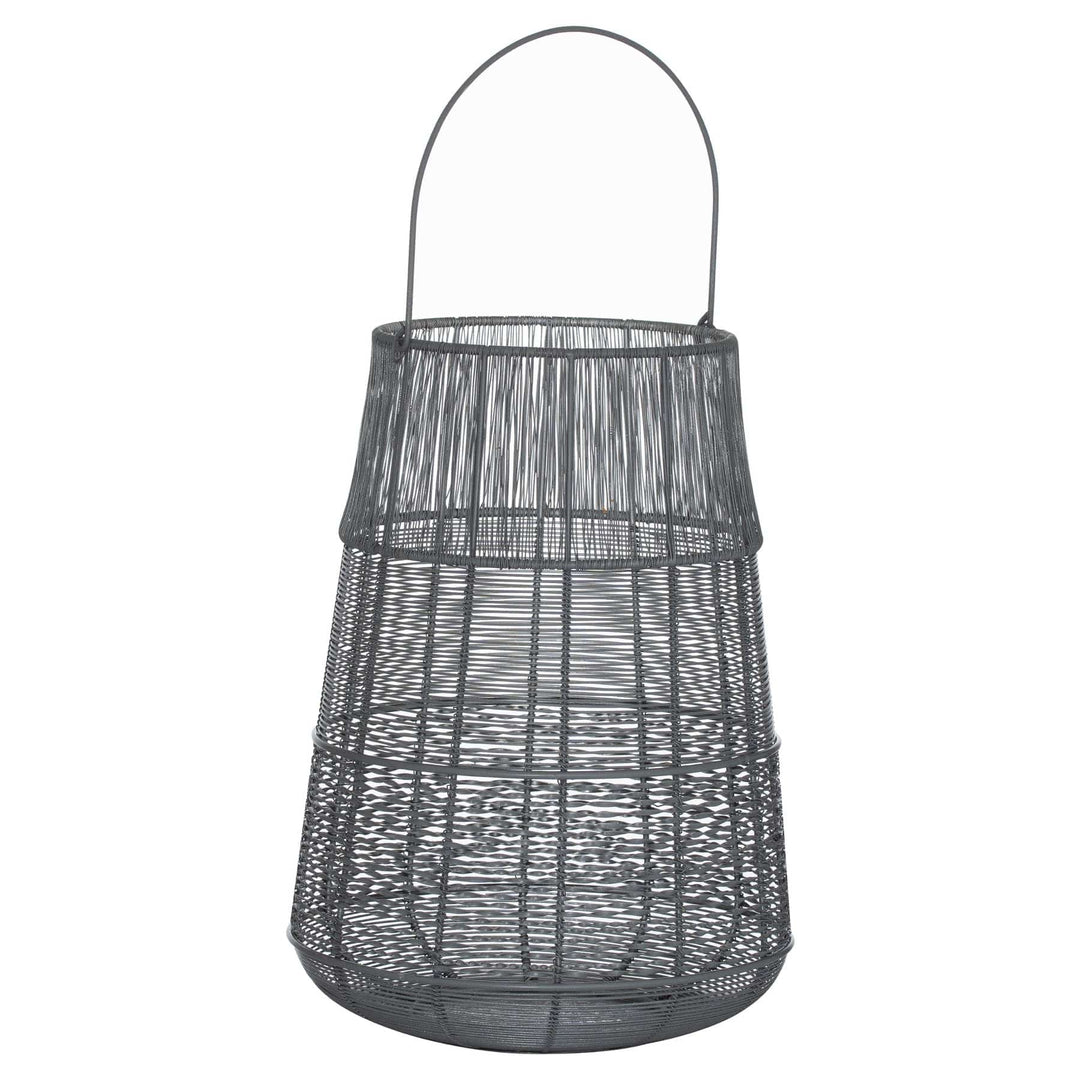 Large Wire Silver And Grey Glowray Conical Lantern - TidySpaces