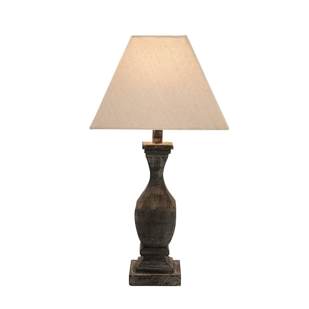 Incia Fluted Wooden Table Lamp - TidySpaces