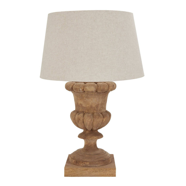 Delaney Natural Wash Fluted Lamp With Linen Shade - TidySpaces