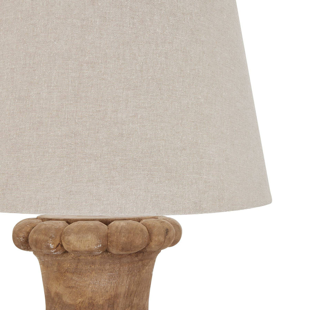 Delaney Natural Wash Fluted Lamp With Linen Shade - TidySpaces