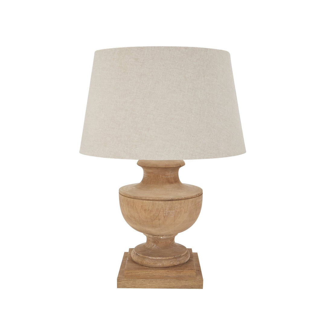 Delaney Natural Wash Urn Lamp With Linen Shade - TidySpaces