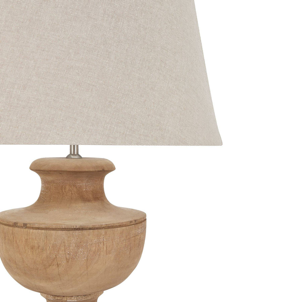 Delaney Natural Wash Urn Lamp With Linen Shade - TidySpaces