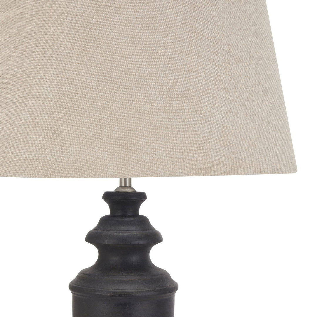 Delaney Collection Grey Urn Lamp With Linen Shade - TidySpaces