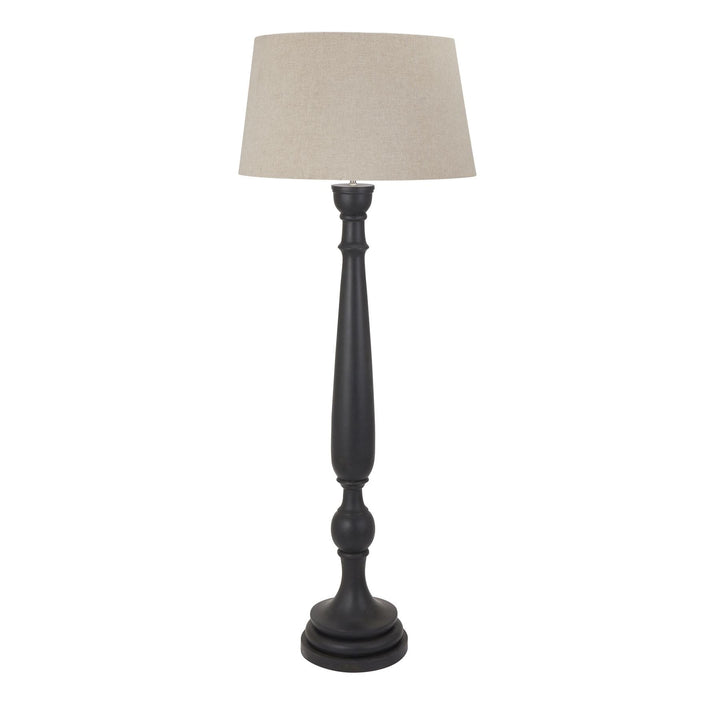 Delaney Grey Droplet Floor Lamp With Linen Shade - TidySpaces