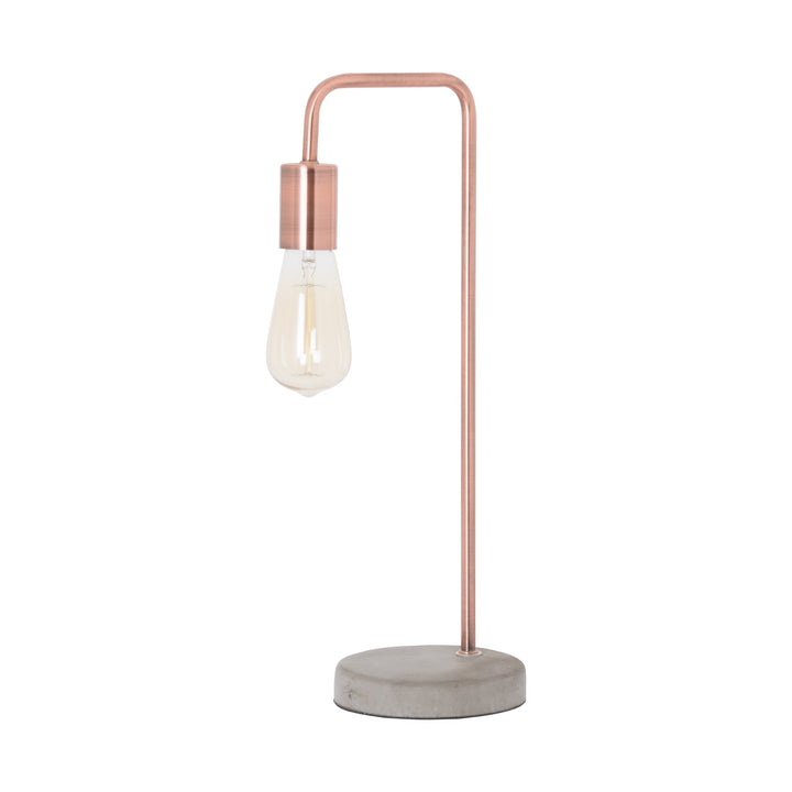 Copper Industrial Lamp With Stone Base - TidySpaces