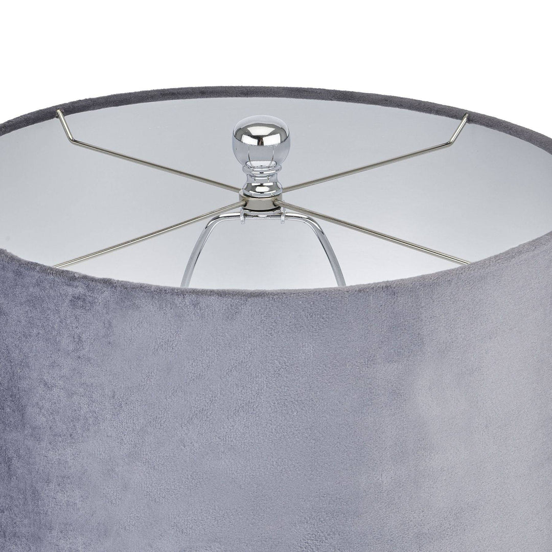 Shamrock Metallic Glass Lamp With Velvet Shade - TidySpaces