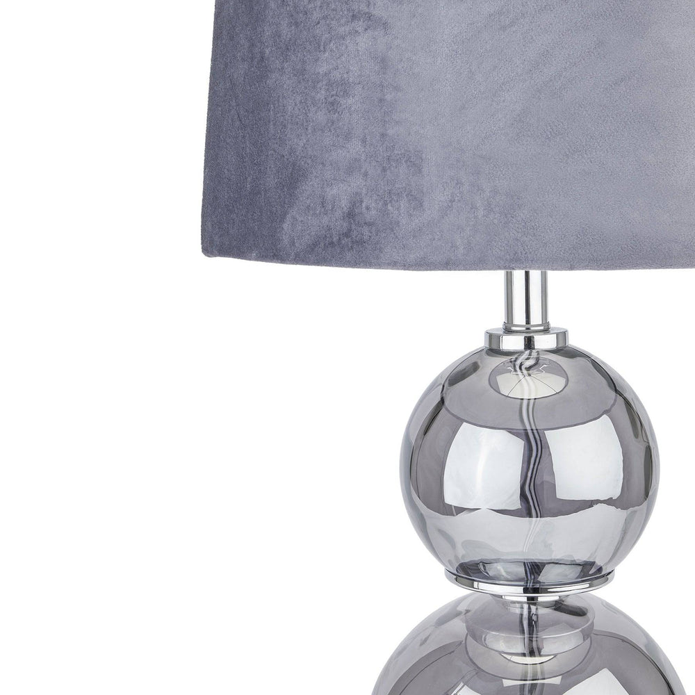 Shamrock Metallic Glass Lamp With Velvet Shade - TidySpaces