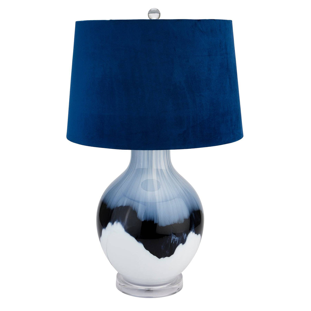 Ice Shadows Table Lamp With Navy Blue Lampshade - TidySpaces